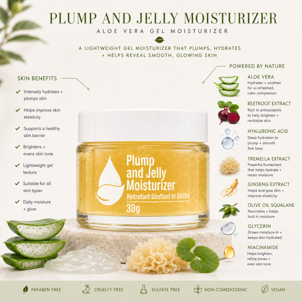 PLUMP AND JELLY MOISTURIZER l Lightweight Gel Moisturizer for Hydration, Glow & Barrier Support